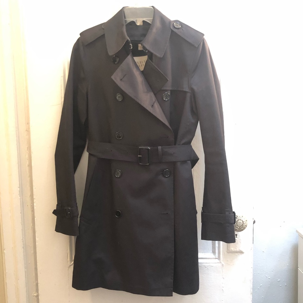 Burberry Brit Raincoat- Black- size 6